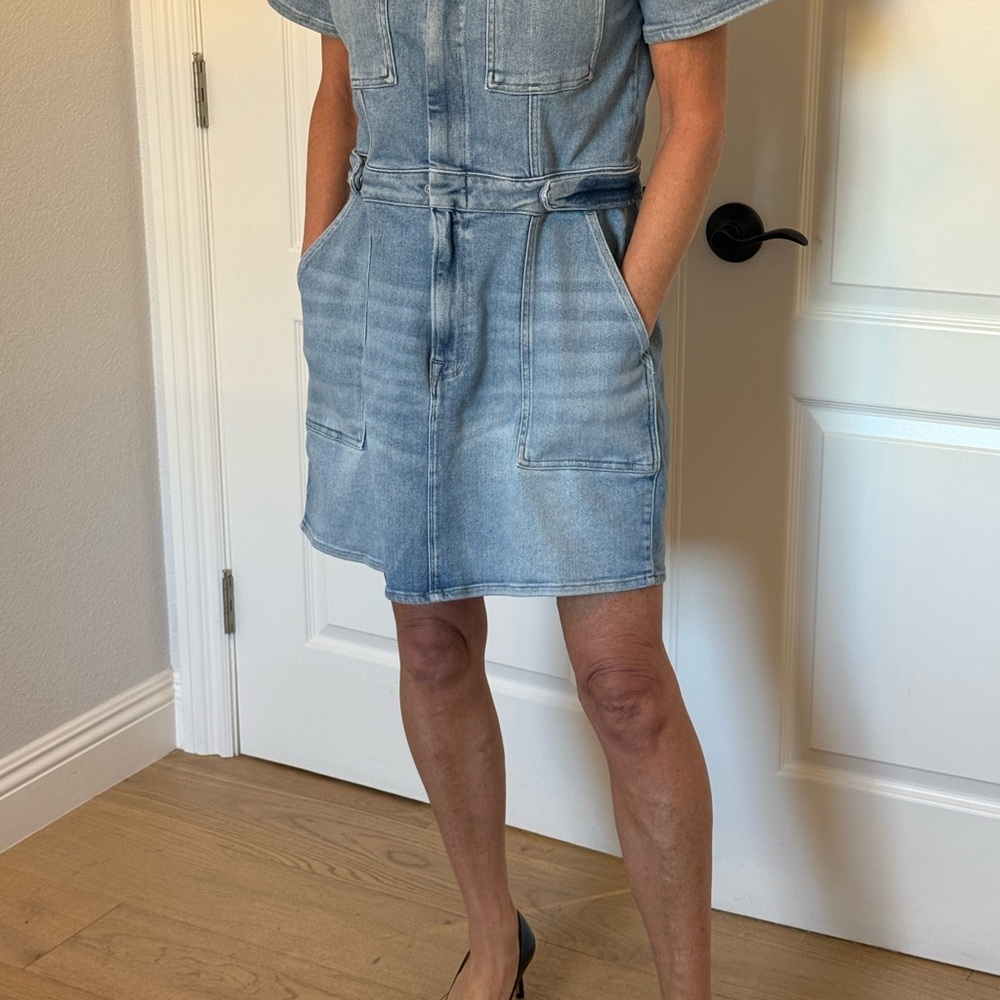 Good American Light Blue Denim Mini Dress